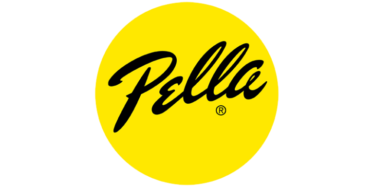 Pella logo representing premium window and door solutions known for innovation, energy efficiency, and high-end craftsmanship