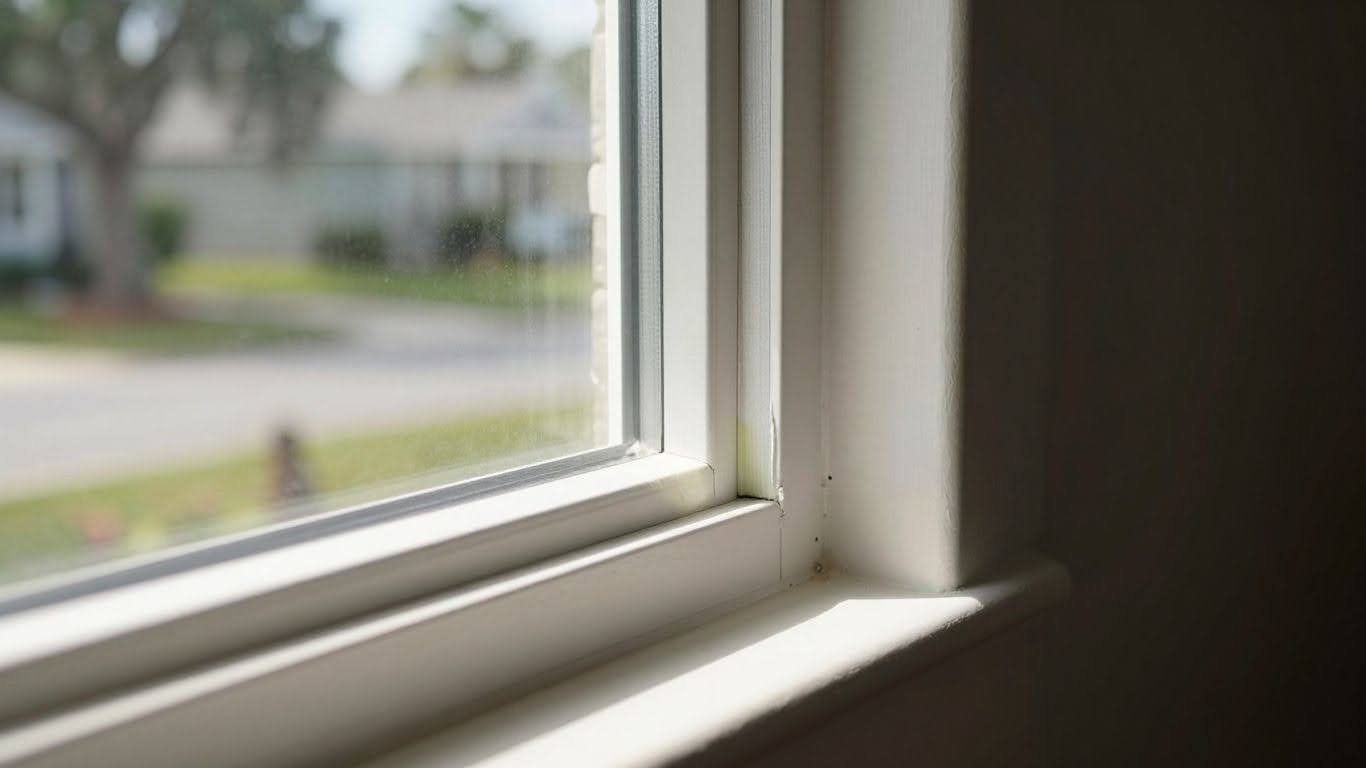 Window weatherstripping installation for energy efficiency.