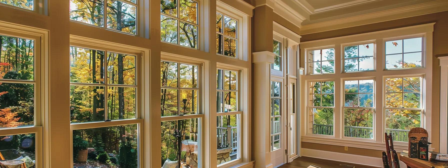 well crafted and designed double hung windows inside a home in north georgio, picture taken to show craftmanship