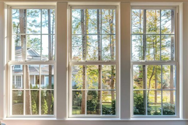 well crafted and designed double hung windows inside a home in north georgio, picture taken to show craftmanship