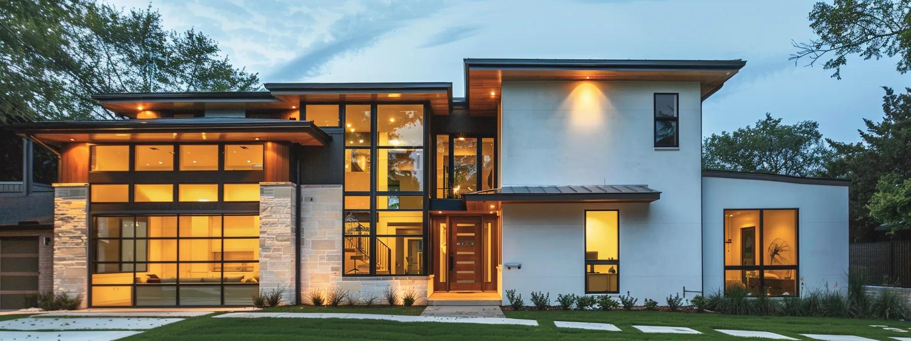 Pristine modern home with freshly installed premium windows in cummings, north texas. Picture taken to show the quality of material and work ethic